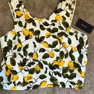 Zara NWT Lemon Citrus Cropped Sleeveless XS Top